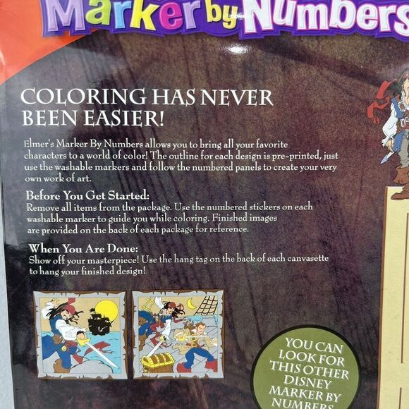 Elmer’s Marker By Numbers Captain Jack Sparrow Pirates Caribbean Color RARE! - Picture 5 of 6